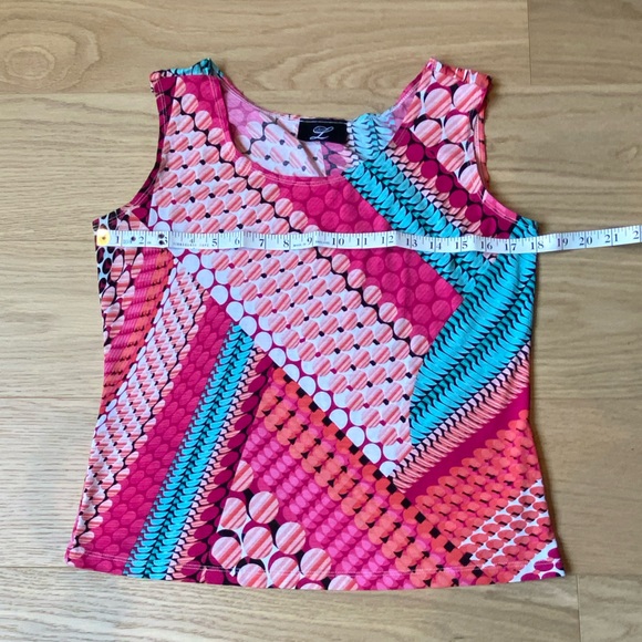 Vintage / Y2K Libra colourful geometric sleeveless top, size M - Picture 5 of 7